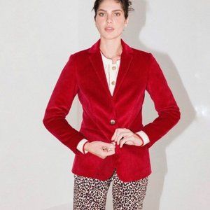 Boden beautiful velvet red cotton blazer size US 4
